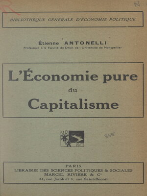 cover image of L'économie pure du capitalisme